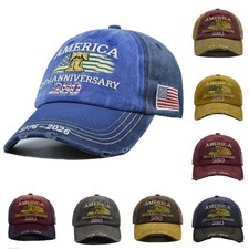 US 250th Anniversary Cap America Embroidered Baseball Cap 1776-2026 Gift for Dad