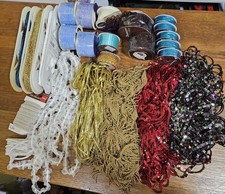 Lot Sewing Trim Lace Sequin Fringe Eyelet Flo...