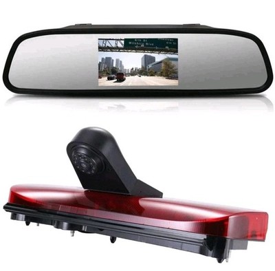 Reverse Backup Camera + Clip-on Rear View Mirror Monitor for Ford Transit Van