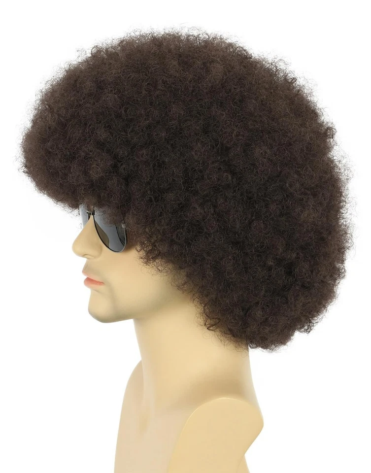Karlery Perruque Courte Frisée Brun Foncé pour Homme Femme Cosplay - Photo 2/4
