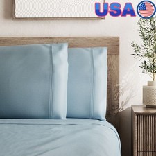 100 Cotton Percale Sheet Set Antimicrobial Deep Pocket 4 Piece Bedding New