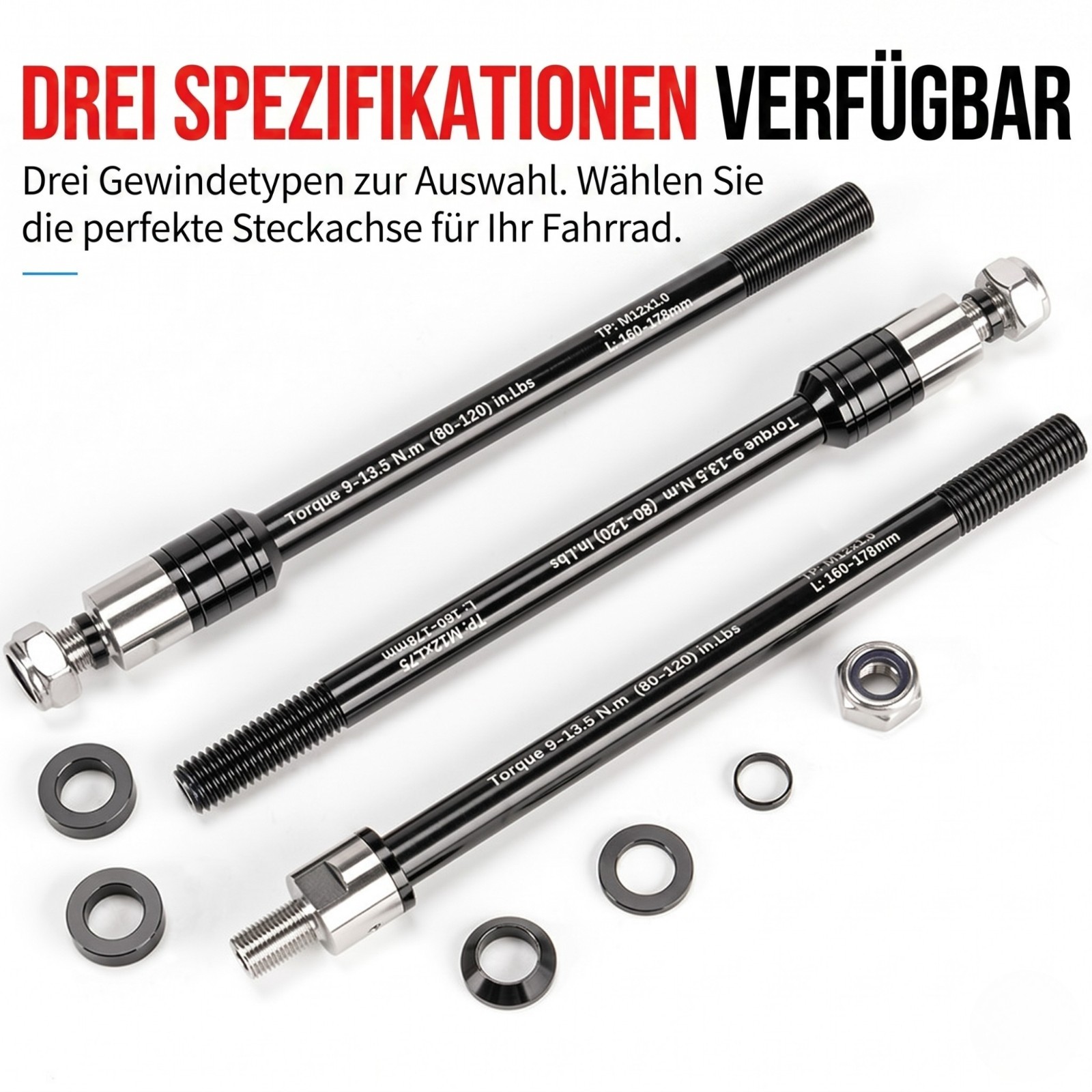Rimorchio bici asse innesto M12 1.0/1.5/1.75 160-178mm frizione sgancio rapido