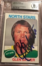 GLEN SATHER signed 1975-76 TOPPS card AUTOGRAPH auto BECKETT BAS Oilers Gretzky