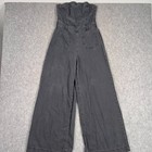 Anthropologie Pilcro Black Skipper Strapless Denim Wide-Leg Jumpsuit Women's 2