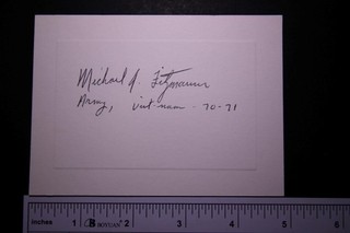 Vietnam Medal of Honor MICHAEL J. FITZMAURICE AUTOGRAPH HEAVY STOCK CARD