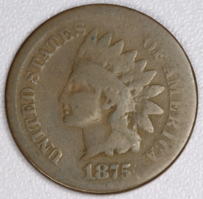1875 Indian Head Cent 1C - Good