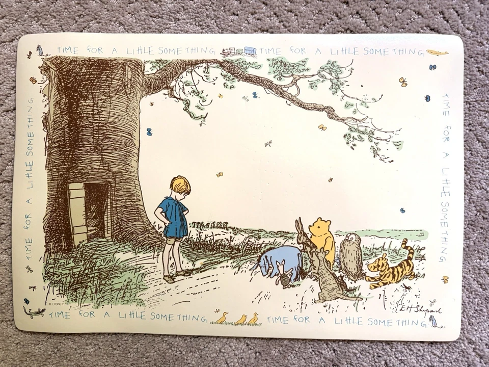 Menge 3 Vintage Vinyl Tischsets Disney Die Schöne und das Biest, Pooh, kleine Meerjungfrau - Bild 3 von 4