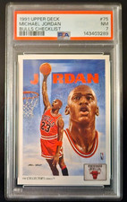 1991 Upper Deck Michael Jordan #75 Bulls Check PSA Grade Of 7 NM Basketball Card