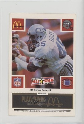 1986 McDonald's Play & Win All-Star Team Black Tab Kenny Easley HOF 0u7