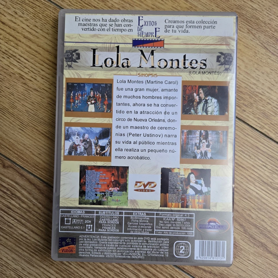 RARE IMPORT: Lola Montès [SPAIN DVD REGION 2] FRENCH + SPANISH SUBTITLES  - Image 3 of 4