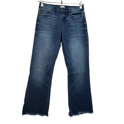 Sneak Peek Jeans Womens 5/27 Mid Rise Cropped Raw Hem Stretch Denim