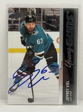 Jeffrey Viel Signed Autograph 2021-22 Upper Deck YG Rookie Card #233 Ducks. rookie card picture