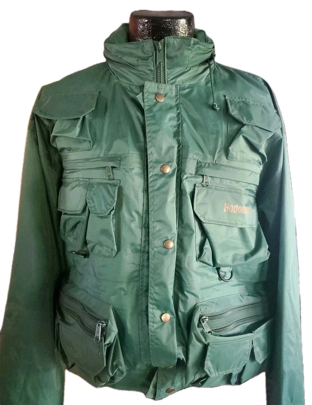 VTG. Lakestream By Hodgman Men's Nylon Hooded Multiple Pkts. Fishing NWOT Large
