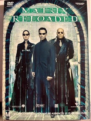 THE MATRIX RELOADED 2 x DVD 2003 Keanu Reeves Hugo Weaving Ex-Rental