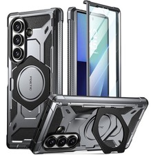 For Galaxy Z Fold 7 Case Full Body Shockproof Cover With Kickstand Gun Metal