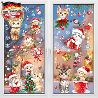 joyoldelf 72 StüCk Weihnachten Fensterbilder - Selbstklebend Doppelseitig Bedruc