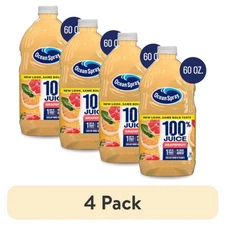 (4 pack) Ocean Spray® 100% Grapefruit Juice, 100% Juice, 60 fl oz Bottle