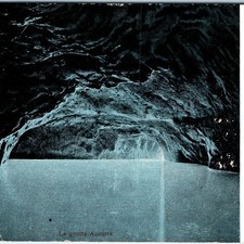 c1900s UDB Capri, Italy Blue Grotto La Grotta Azzurra Sea Cave Interior PC A342