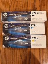 3 - Genuine HP 972X High Yield Black Cyan Yellow Ink PageWide Pro Exp 2025/2026