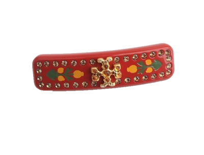 Authentic Tory Burch Gold With Tags Luxury Roxanne Hair Barrette Auth Tory Burch Gold Yellow Embellished Roxanne Hair  main image 4