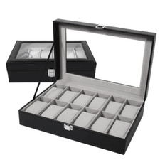 Uhrenbox Für 12 Uhren Uhrenkoffer Uhrentruhe Leder Uhrenkasten Uhrenschatulle