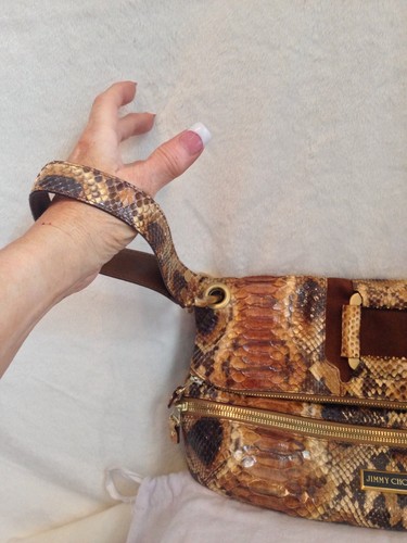 NEU Jimmy Choo braun Python Schlangenleder MARIN Handtasche Clutch $ 2.495 - Bild 7 von 11