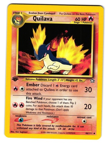 PSA8 マグマラシ No.156 旧裏 金、銀、新世界へ ネオ QUILAVA PSA8