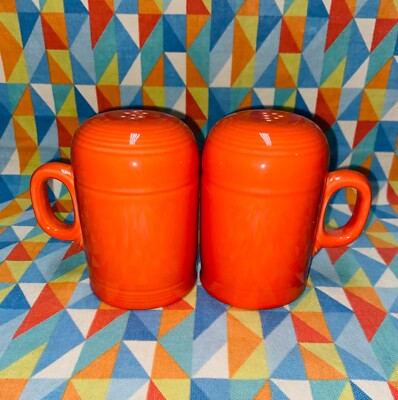 RANGETOP SALT PEPPER SHAKERS poppy orange RANGE TOP FIESTA new Fiestaware 