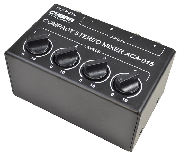 4 Channel Stereo Audio Mini Mixer For Line Level Inputs
