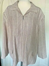 Oscar B Striped casual jacket size linen effect fabric fully lined Size 24