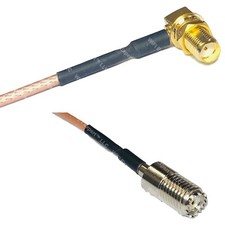 RG316 SMA FEMALE ANGLE to MINI UHF FEMALE RF Cable Rapid-SHIP LOT