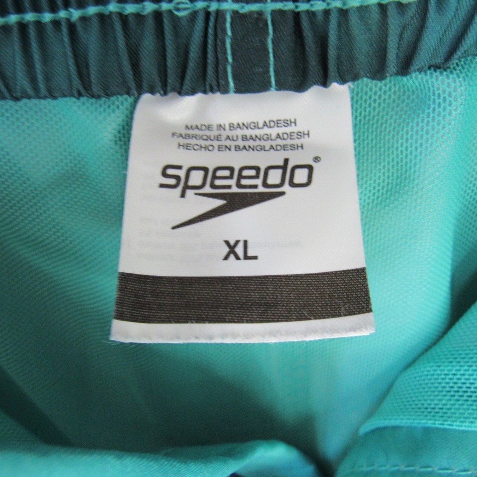 Speedo Board Shorts Mens Size XL MeshLined Teal Blue Black Swim Trunks