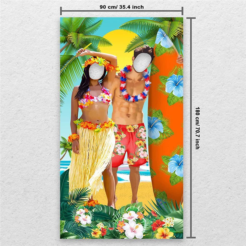 Festa Hawaiana Decorazioni Spiaggia Foto Scenario Tiki BAR 90x180CM  Tropical Uau
