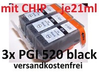 3 FüR Canon Patronen Tinte Mit Chip PGI-520 Xl Mp 540 Mp 550 Mp 560 Mp 620 Neu