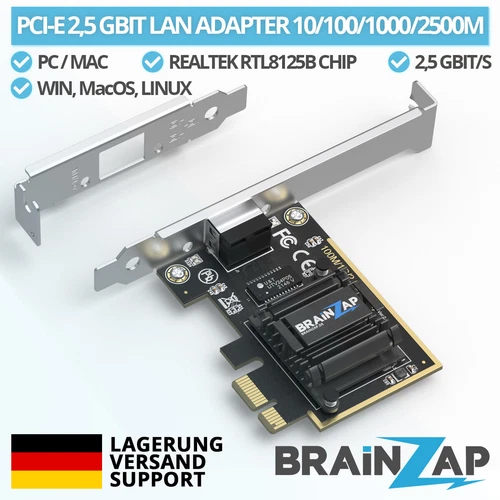 2.5 Gbit/s PCIe PCI-Express LAN Adapter Netzwerk Karte Realtek 10/100/1000 Mbits