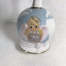 Precious Moments 1996 Porcelain Christmas Bell Peace On Earth Anyway Boy Bird