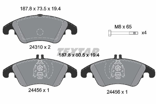 Textar 2431001 Bremsbelagsatz,Scheibenbremse FüR Mercedes Benz,Mercedes Benz (-image