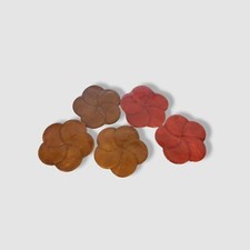 Neiman Marcus Red Brown 5-Piece 4" Round Capiz Shell Coasters.