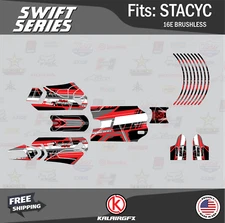 Graphics Kit for STACYC 16E Brushless Electric Bike (All Years)  Swift-red