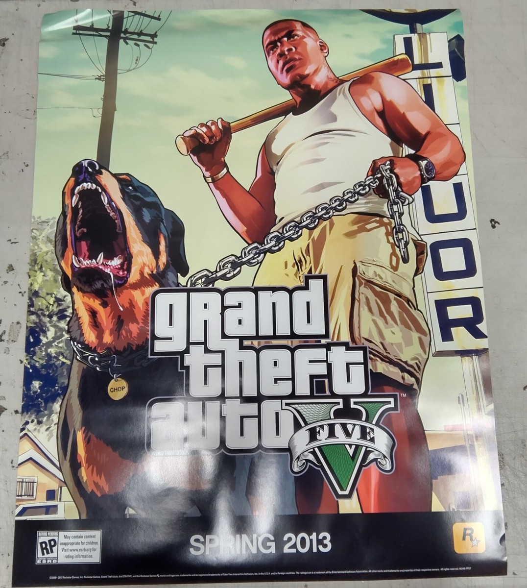【非売品】グランドセフトオート 5 B2サイズ ゲーム ポスター Grand Theft Auto 5 GTA V RARE Official Promotional Poster