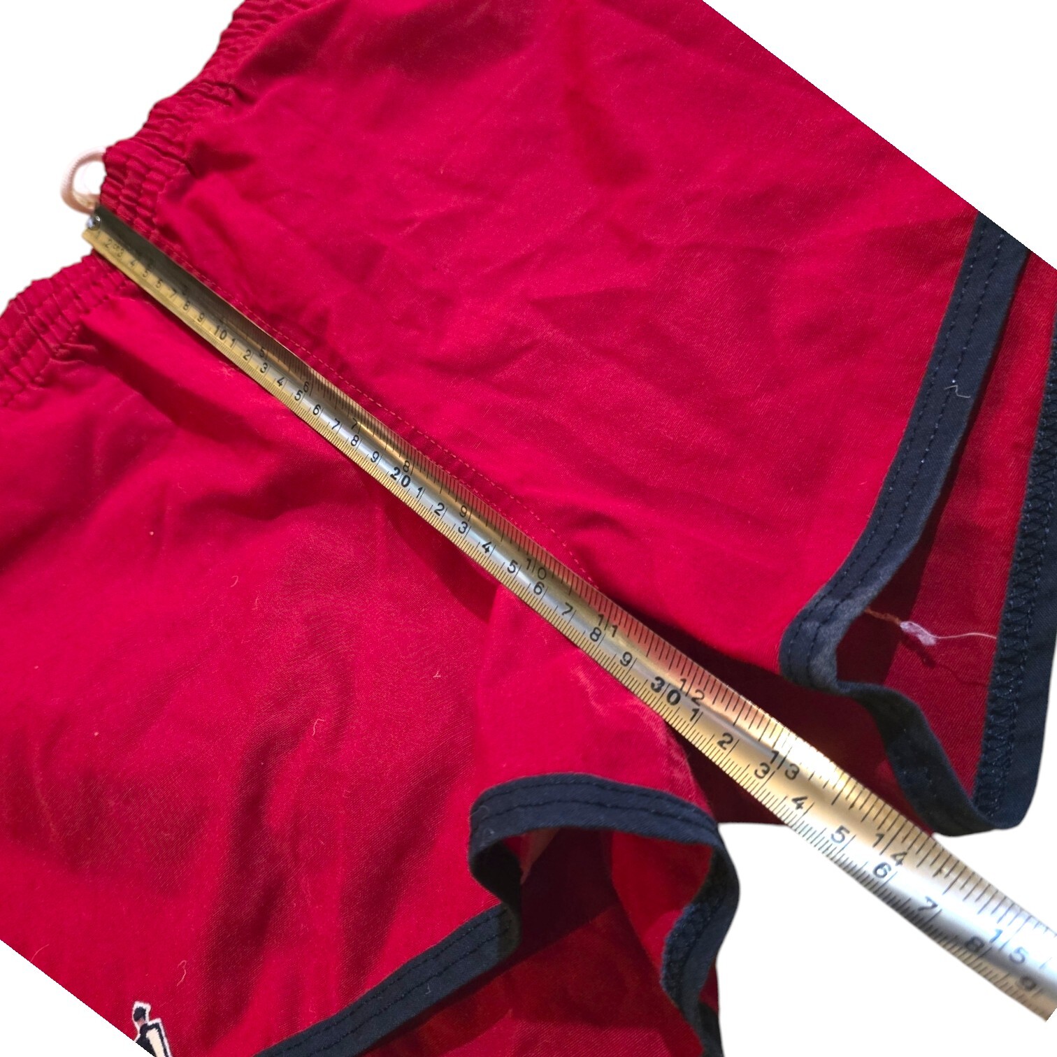 VTG Jockey Sportswear Swim Trunks SZ M Man Motion Red White Blue SURFER Shorts