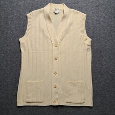 VTG Cardigan Sweater Ivory Tan Sz L The Fashion Place Sears 70s 80s True Vintage