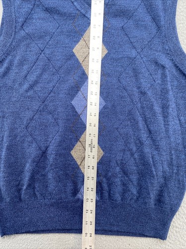 Dockers Argyle V Neck Knit Sweater Vest Golf Grandpa in Men’s Size Large - Picture 10 of 14