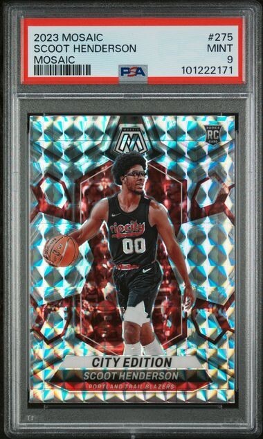 2023 Mosaic Scoot Henderson Silver Mosaic ROOKIE RC #275 PSA 9 MINT Portland