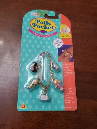 Polly Pocket Polly's Pet Bracelet - Furry Pets Vintage Rare Charm Bracelet