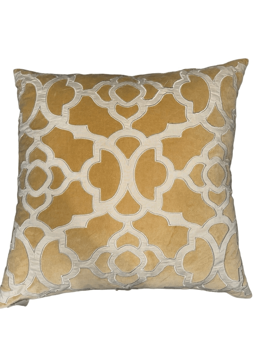 Z Gallerie Set of 3 Monaco Pillows Gold/Ivory 24" With Down Feather