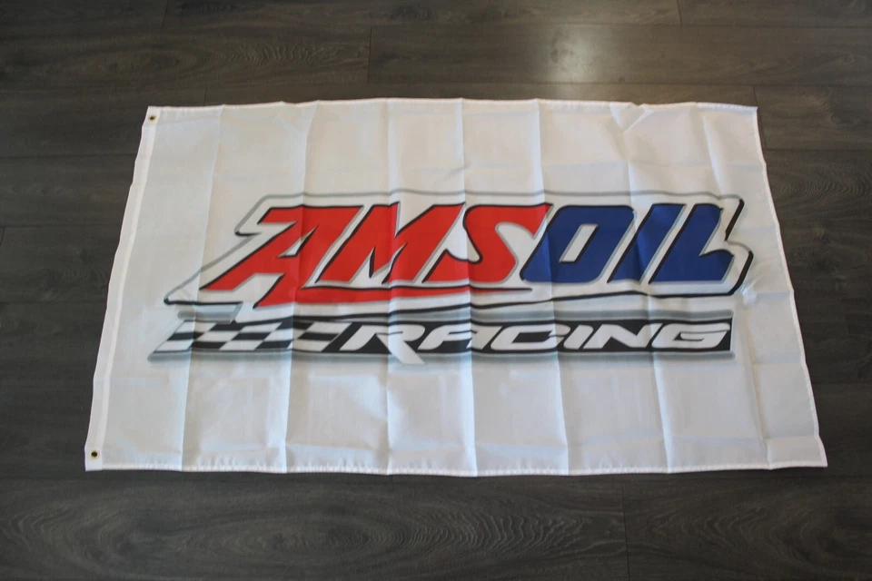 AMSOIL Banner Flag White 3x5 Motor Oil Auto Car Mechanic Garage Racing Man Cave - Image 4 of 4