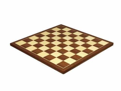 Chess Set Mahogany & Maple Board With Metal Chess Pieces 18" - Picture 7 of 7