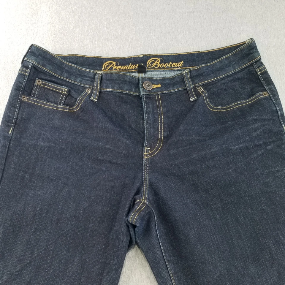 Pantalones de mezclilla para mujer Gap talla 14/32 azul lavado oscuro corte bota detalle de puntada de buena calidad Foto 2 de 4