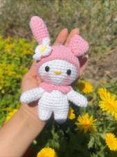 My melody Amigurumi Keychain Handmade Crochet 5  Height : Gift, Backpacks, Cars